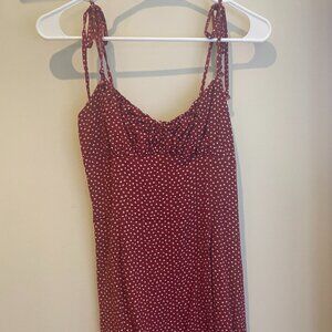 L.A Hearts Women's Tie Strap Red Mini Dress White Floral